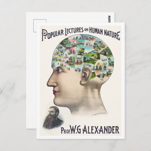 Carte Postale Alexander Phrenology Lecture Annonce (Devant / Derrière)