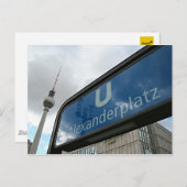 Carte Postale Alexanderplatz de métro et tour de télévision (Devant / Derrière)