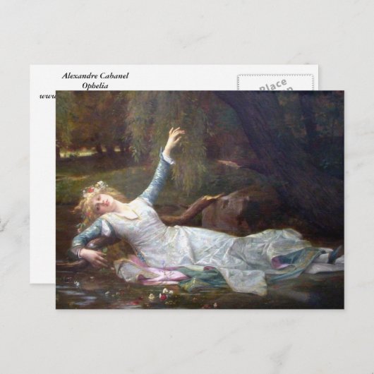 Carte Postale Alexandre Cabanel - Ophélie (Devant / Derrière)