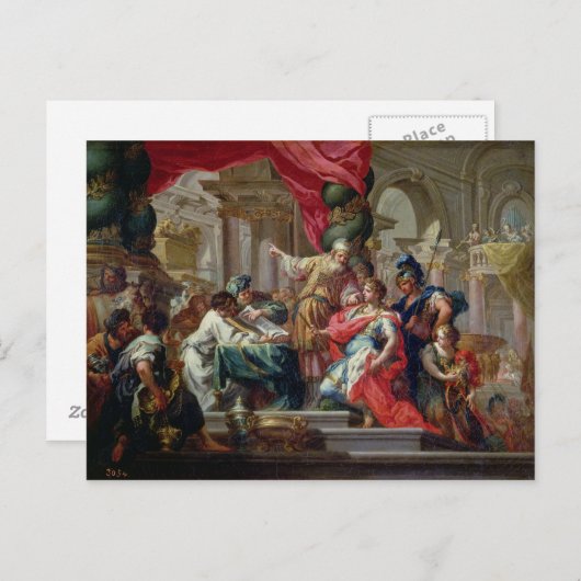 Carte Postale Alexandre le Grand dans le Temple de Jérusalem (Devant / Derrière)