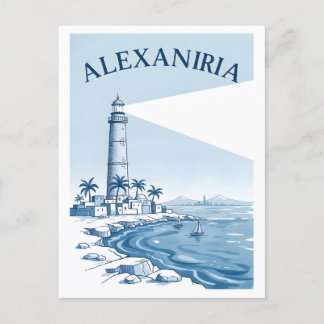 Carte Postale Alexandria Lighthouse Coastal Scene Travel