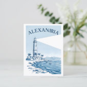 Carte Postale Alexandria Lighthouse Coastal Scene Travel (Debout devant)