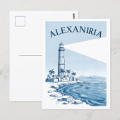 Carte Postale Alexandria Lighthouse Coastal Scene Travel (Devant / Derrière)