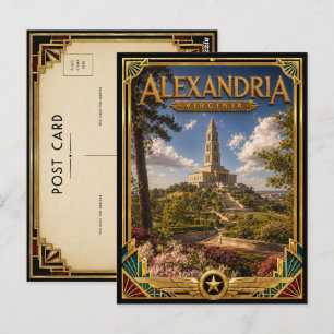 Carte Postale Alexandrie Virginie Art Déco Âge d'Or Vintage