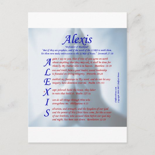 Carte Postale Alexis Acrostic (Devant)