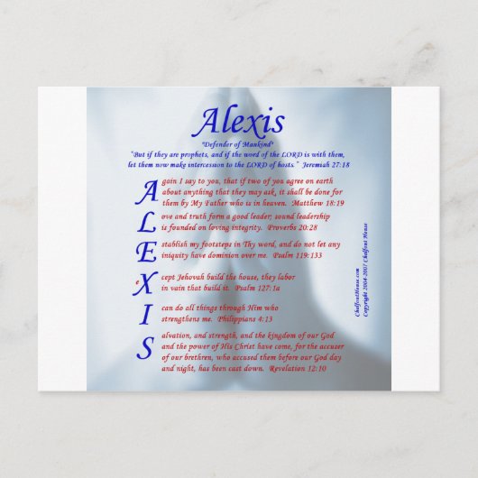 Carte Postale Alexis Acrostic (Devant)