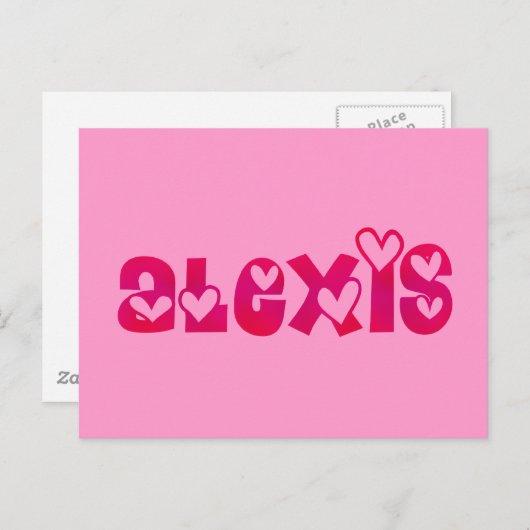 Carte Postale Alexis dans les coeurs (Devant / Derrière)