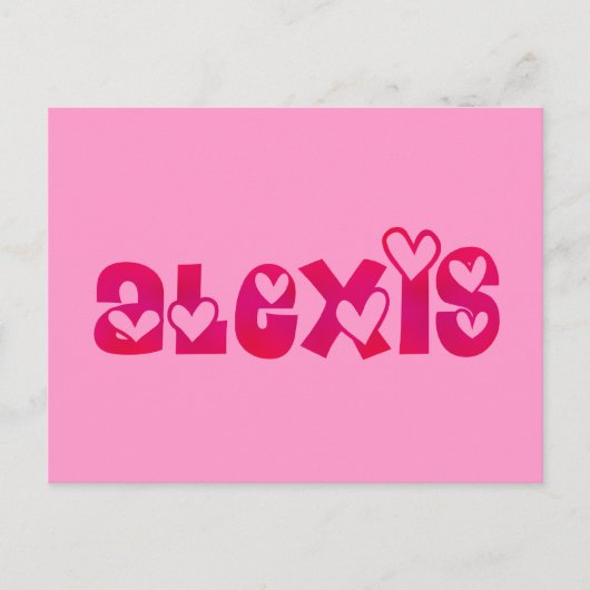 Carte Postale Alexis dans les coeurs (Devant)