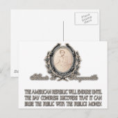 Carte Postale Alexis de Tocqueville Citation : La vie de l'Améri (Devant / Derrière)