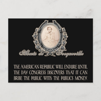 Carte Postale Alexis de Tocqueville Quote: America's Lifetime