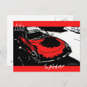 Carte postale Alfa Spider (Devant / Derrière)