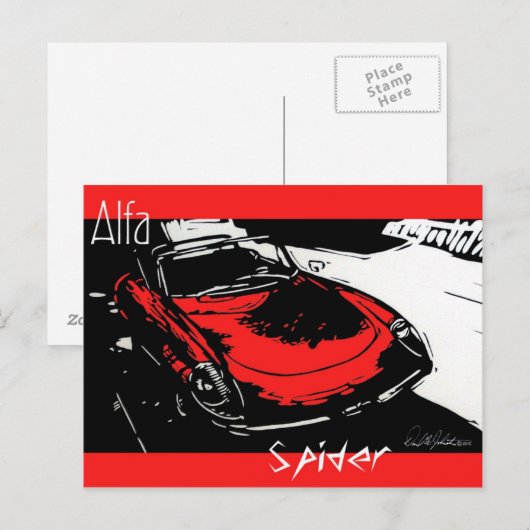 Carte postale Alfa Spider (Devant / Derrière)