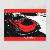 Carte postale Alfa Spider (Devant)