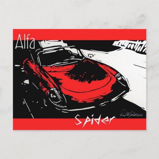 Carte postale Alfa Spider (Devant)