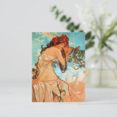 Carte Postale Alfons Mucha Art Nouveau Peinture Été (Debout devant)