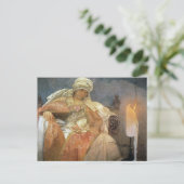 Carte Postale Alfons Mucha ~ Femmes avec bougie brûlante (Debout devant)