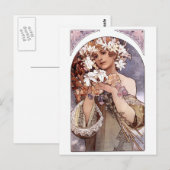 Carte Postale Alfons Mucha : Fleur (Devant / Derrière)