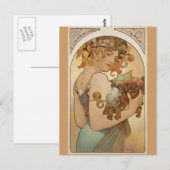 Carte Postale Alfons Mucha - Fruits (Devant / Derrière)