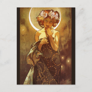 Carte Postale Alfons Mucha : Luna