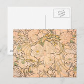 Carte Postale Alfonse Mucha Art Nouveau Peonies (Devant / Derrière)