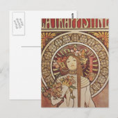 Carte Postale Alfonse Mucha Trappistine Nouveau (Devant / Derrière)