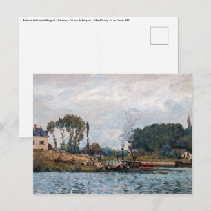 Carte Postale Alfred Sisley - Bateaux à l'écluse de Bougival