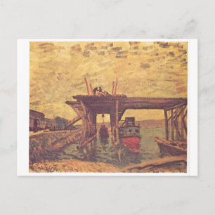 Carte Postale Alfred Sisley - Brücke im Bau 1885 Huile sur toile