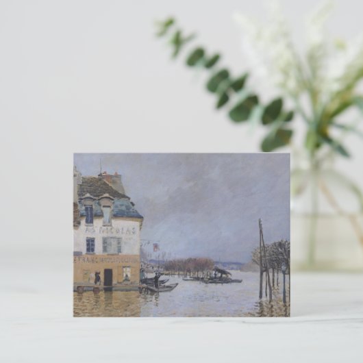 Carte Postale Alfred Sisley | Les inondations à Port-Marly (Debout devant)