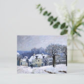 Carte Postale Alfred Sisley - Place Chenil à Marly, Effet Neige (Debout devant)