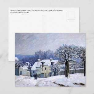 Carte Postale Alfred Sisley - Place Chenil in Marly, Snow Effect