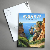 Carte Postale Algarve Portugal Voyage Art Rétro