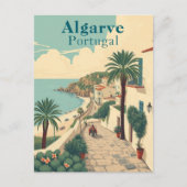 Carte Postale Algarve Portugal Voyage Plage Vintage (Devant)