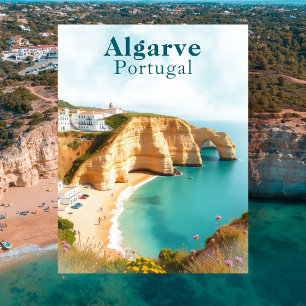 Carte Postale Algarve Portugal Voyage Vintage sur la côte