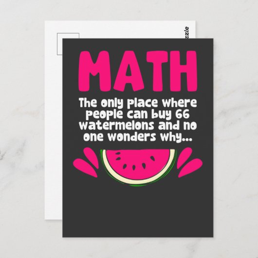 Carte Postale Algebra Math Enseignant Mathématiques Sciences Hum (Devant / Derrière)