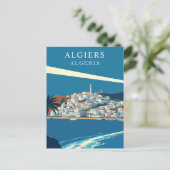 Carte Postale Alger, Algérie Retro Travel Art (Debout devant)