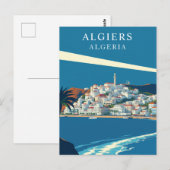 Carte Postale Alger, Algérie Retro Travel Art (Devant / Derrière)
