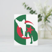 Carte Postale Algérie Fennec Fox Algérien Drapeau animal nationa (Debout devant)