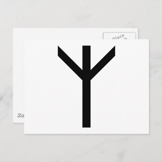 CARTE POSTALE ALGIZ RUNE (Devant / Derrière)