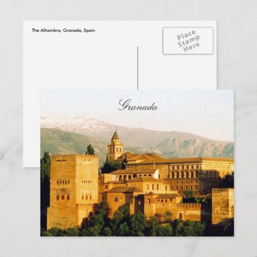Carte Postale alhambra (Devant / Derrière)