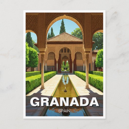 Carte Postale Alhambra Grenade Espagne Voyage (Devant)
