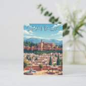 Carte Postale Alhambra Grenade Espagne Voyage (Debout devant)