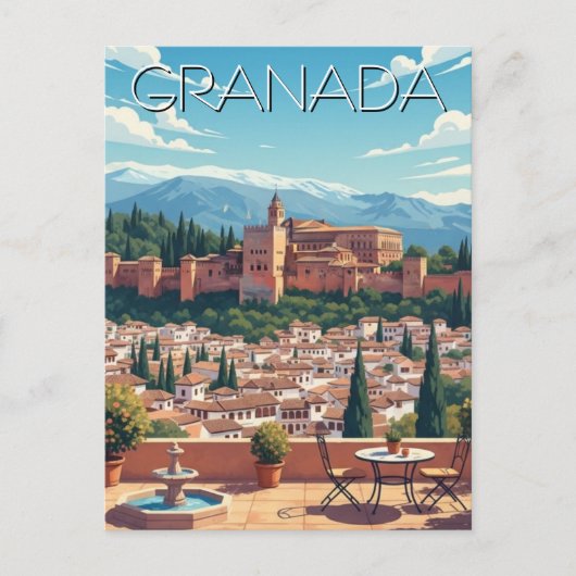 Carte Postale Alhambra Grenade Espagne Voyage (Devant)