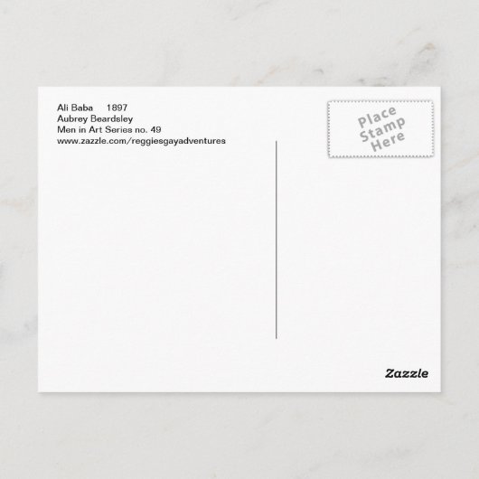 Carte Postale Ali Baba par Aubrey Beardsley (Dos)