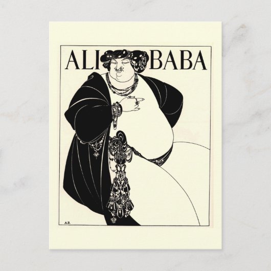 Carte Postale Ali Baba par Aubrey Beardsley (Devant)