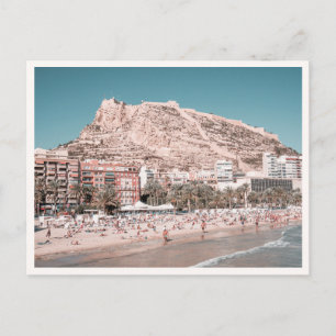 Carte Postale Alicante Espagne Ville Balnéaire Château Espagnol 