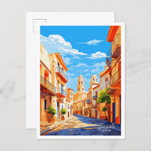 Carte Postale Alicante Espagne Vintage voyage d'art