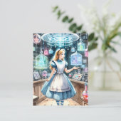 Carte Postale Alice à l'apothicairerie Steampunk (Debout devant)