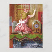 CARTE POSTALE ALICE À TRAVERS LE VERRE REGARDANT (Devant)