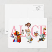 Carte Postale Alice à Wonderland et Friends (Devant / Derrière)