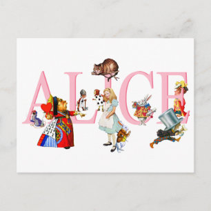 Carte Postale Alice à Wonderland et Friends